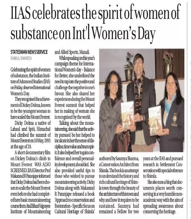 Women's Day Celebrated at IIAS